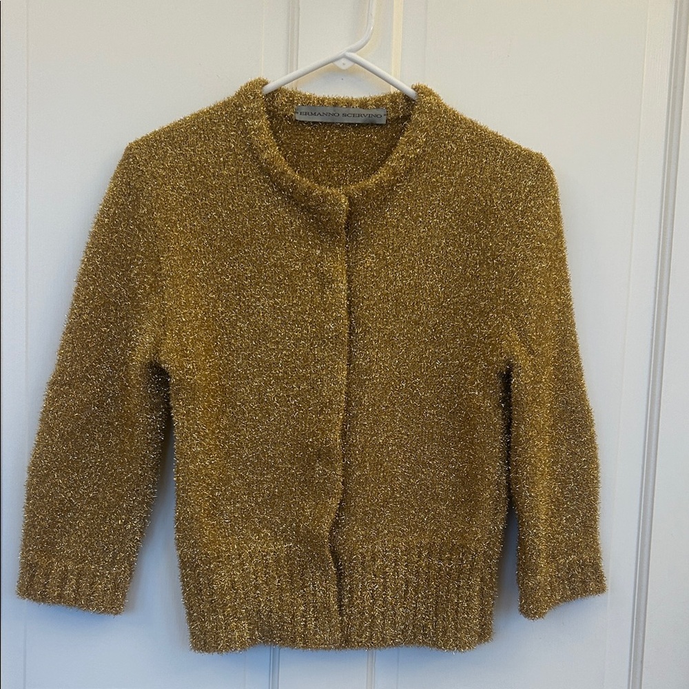 Ermanno Scervino Metallic Gold Knitwear Size 38/Medium